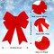 6PCS Large Red Christmas Bows,11 x 8 Inches PVC Velvet Christmas Wreath Bows for Xmas Tree Party Decoration